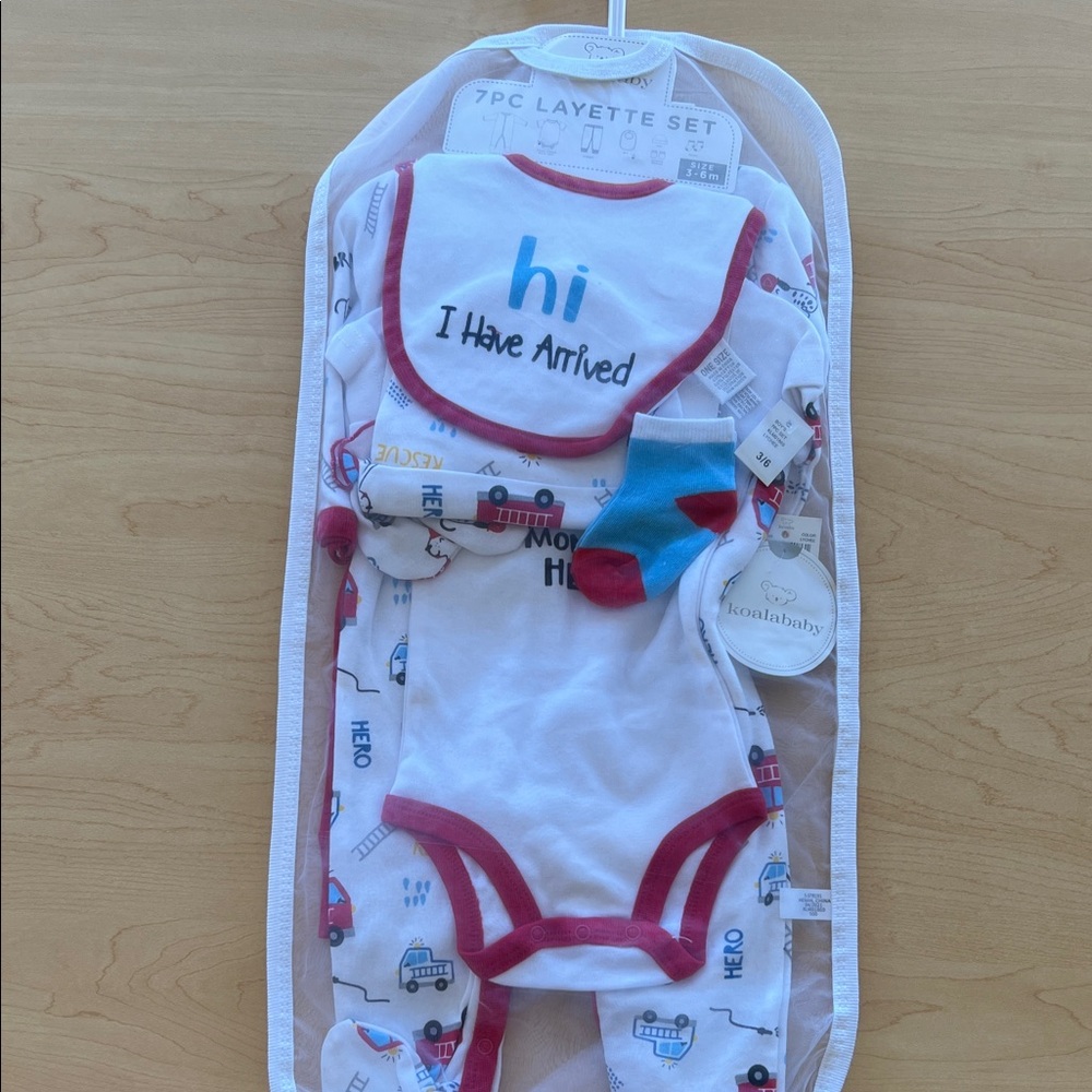 Koala Kids White and Blue Bib Set